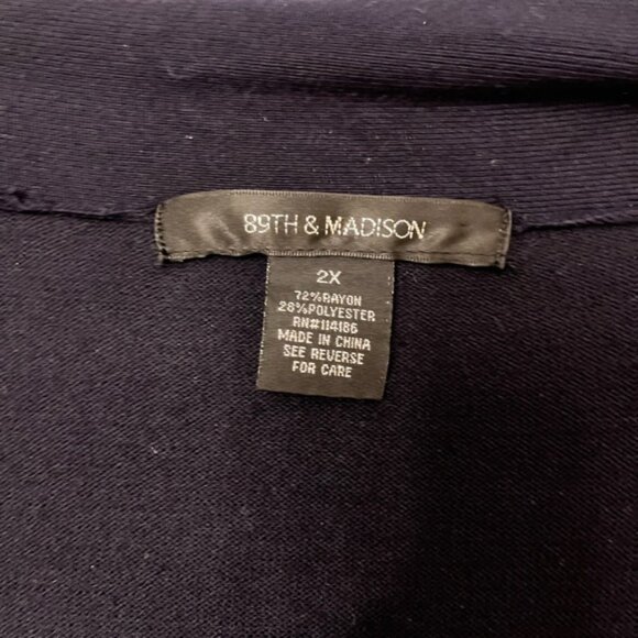 89th & Madison Navy Blue Shrug Sweater with Shawl Collar - Picture 6 of 6